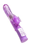 Фиолетовый вибратор High-Tech fantasy с бабочкой для клитора - 22,4 см. - фото 85869