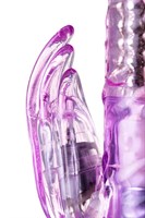 Фиолетовый вибратор High-Tech fantasy с клиторальным лепестком - 21 см. - фото 164422