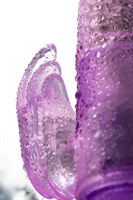 Фиолетовый вибратор High-Tech fantasy с клиторальным лепестком - 21 см. - фото 164426