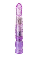 Фиолетовый вибратор High-Tech fantasy с клиторальным лепестком - 21 см. - фото 164416