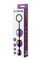 Фиолетово-черные тройные вагинальные шарики TOYFA A-toys - фото 1362052