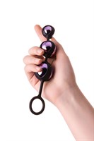 Фиолетово-черные тройные вагинальные шарики TOYFA A-toys - фото 85925