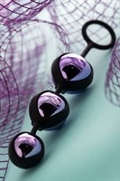 Фиолетово-черные тройные вагинальные шарики TOYFA A-toys - фото 85929