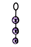Фиолетово-черные тройные вагинальные шарики TOYFA A-toys - фото 1362050