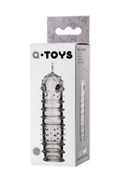 Прозрачная насадка на пенис TOYFA A-Toys с ребрами и точками - 15,3 см. - фото 1397935