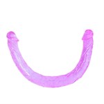 Двухголовый фиолетовый фаллоимитатор - 44,5 см. - фото 164736