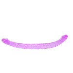 Двухголовый фиолетовый фаллоимитатор - 44,5 см. - фото 164737