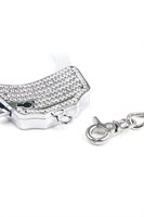 Серебристые наручники Romfun из металла со стразами - фото 58281