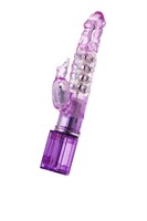 Фиолетовый хай-тек вибратор High-Tech fantasy с бусинами и отростком - 27,2 см. - фото 165037