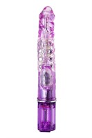 Фиолетовый хай-тек вибратор High-Tech fantasy с бусинами и отростком - 27,2 см. - фото 58427