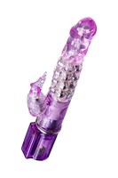 Фиолетовый хай-тек вибратор High-Tech fantasy с бусинами и отростком - 27,2 см. - фото 165041
