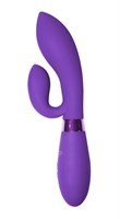 Фиолетовый вибратор Gina с клиторальным отростком - 20 см. - фото 165164