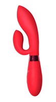 Красный вибратор Gina с клиторальным отростком - 20 см. - фото 1362141