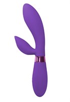 Фиолетовый вибратор Leyla с клиторальным отростком - 20,5 см. - фото 1398107