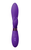Фиолетовый вибратор Leyla с клиторальным отростком - 20,5 см. - фото 1398108