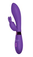 Фиолетовый вибратор Yonce с клиторальным зайчиком - 20,5 см. - фото 86238