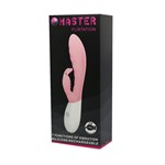 Розовый перезаряжаемый вибратор с клиторальным зайчиком Master Flirtation - 20 см. - фото 86283
