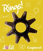 Чёрное эрекционное кольцо Rings Cogweel - фото 307654
