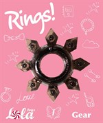 Чёрное эрекционное кольцо Rings Gear - фото 307662
