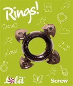 Чёрное эрекционное кольцо Rings Screw - фото 86398