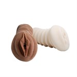 Комплект мастурбаторов-вагин - телесная и темнокожая - фото 1398412