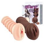 Комплект мастурбаторов-вагин - телесная и темнокожая - фото 1398410