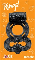 Чёрное эрекционное кольцо Rings Treadle с подхватом - фото 1177154