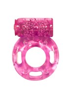 Розовое эрекционное кольцо с вибрацией Rings Axle-pin - фото 166037