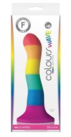 Радужный волнистый фаллоимитатор Colours Pride Edition 6  Wave Dildo - 19 см. - фото 86539