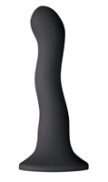 Чёрный волнистый фаллоимитатор Shi/Shi Ripple 6  Dildo - 19 см. - фото 184407