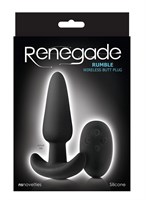 Чёрная анальная вибропробка с пультом ДУ Renegade Rumble Wireless Plug - 10 см. - фото 165970