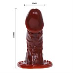 Коричневая фаллическая насадка с вибропулькой - 13,3 см. 80950