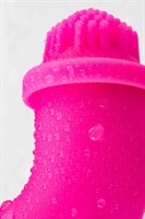 Розовый силиконовый вибратор Idol с клиторальным стимулятором - 22,4 см. - фото 166335