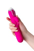 Розовый вибратор с клиторальным стимулятором Balle - 23 см. 81688