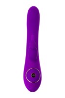 Фиолетовый ротатор с клиторальным стимулятором YUM - 21 см. - фото 166501