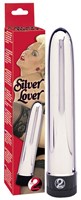 Серебристый классический вибратор Silver Lover - 19 см. - фото 166516