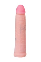 Телесный поясной страпон с вагинальной пробкой - 17 см. - фото 1336493