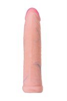 Телесный поясной страпон с вагинальной пробкой - 17 см. - фото 1336494