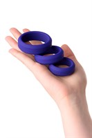 Набор из 3 фиолетовых эрекционных колец A-Toys - фото 86960