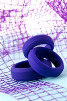 Набор из 3 фиолетовых эрекционных колец A-Toys - фото 86961