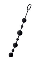 Черная анальная цепочка A-toys с шариками - 35,9 см. - фото 166920