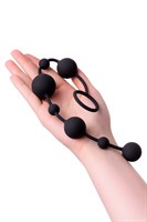 Черная анальная цепочка A-toys с шариками - 35,9 см. - фото 166923