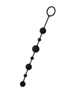 Черная анальная цепочка A-toys с шариками - 35,9 см. - фото 39251