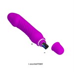 Фиолетовый мини-вибратор Justin -13,5 см. - фото 167016