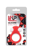 Красное эрекционное кольцо LIT-UP SILICONE STIMU RING 2 - фото 87214