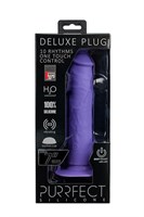 Фиолетовый вибратор-реалистик на присоске PURRFECT SILICONE ONE TOUCH - 20,5 см. 83056 - фото 59856