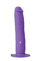 Фиолетовый вибратор-реалистик на присоске PURRFECT SILICONE ONE TOUCH - 20,5 см. 83056 - фото 59855