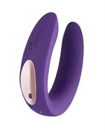 Фиолетовый вибратор для пар Partner Plus Remote с пультом ДУ - фото 167907