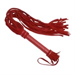 Красная плеть с кожаной ручкой - 65 см. - фото 167956