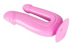 Розовый анально-вагинальный фаллоимитатор - 17,5 см. - фото 168037